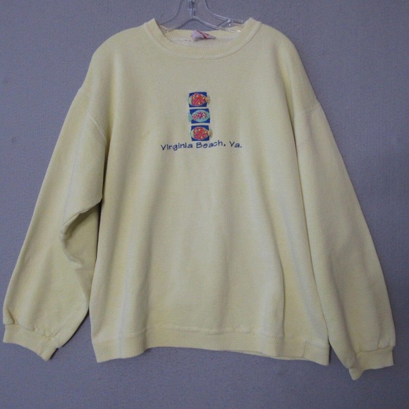 Vintage Sportsweater Sweatshirt Virginia Beach Cotton Made in USA‎ - Picture 1 of 11